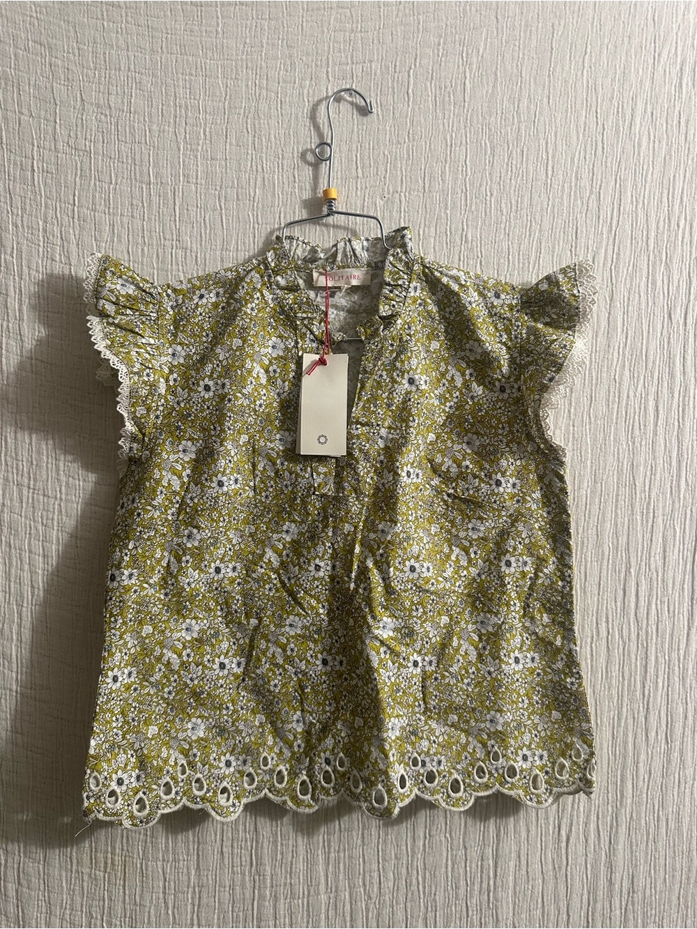 Solitaire Boho Peasant Eyelet Blouse NWT SZ S